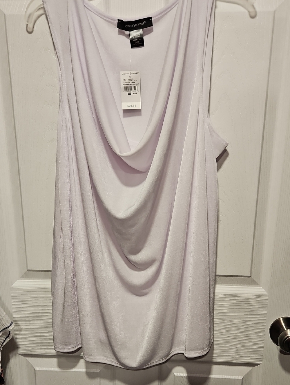 Ashley Stewart White Sleeveless Slinky Tank